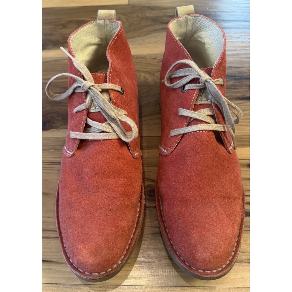 Bussola‎ Sevilla Red Suede Chukka Ankle Boots Lace Up Comfort Shoes EU 41